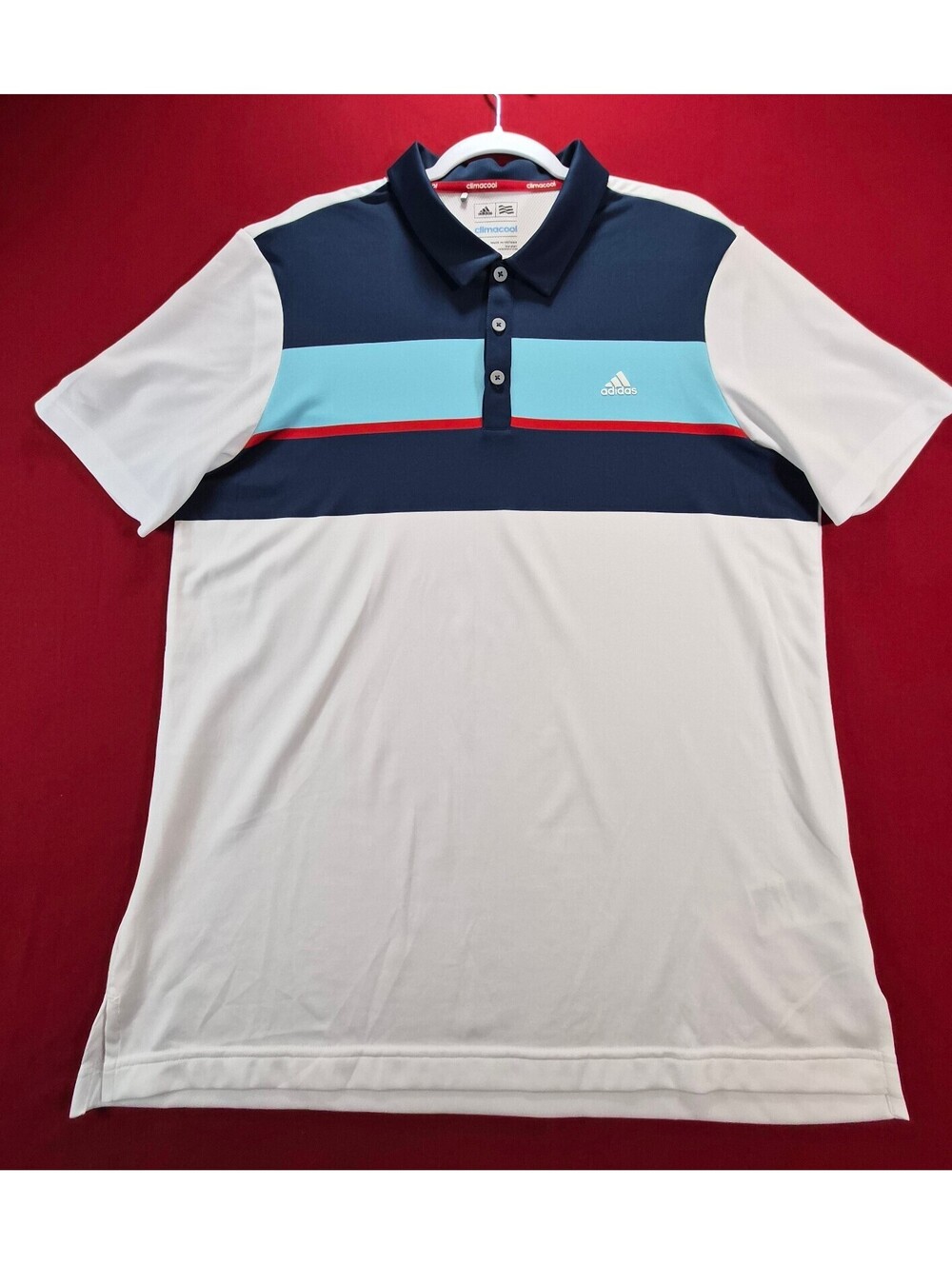 adidas Men's Climacool Chest Block Golf Polo Shirt Sz L